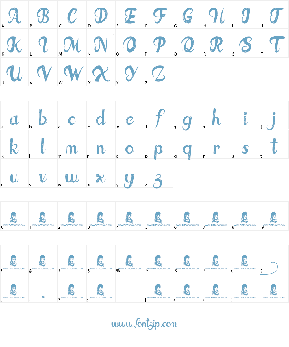 Fat Tats Font Character